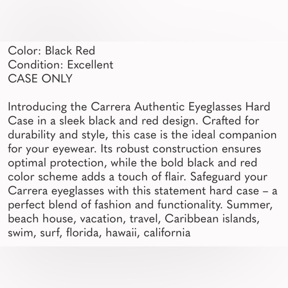 ❤Carrera Sunglasses Case Black Replacement Authentic - Picture 4 of 4